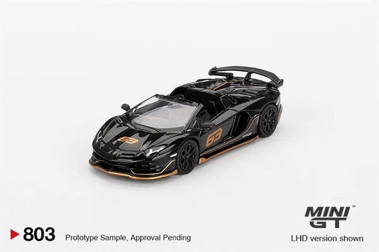 **Pre-Order** MINI GT 1:64 Aventador SVJ 63 Roadster Nero Aldebaran Black LHD Diecast Model Car